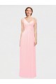 Soft Chiffon Long One Shoulder Pink A-Line Bridesmaid Dress Plymouth