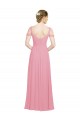 Soft Chiffon Long Off the Shoulder Skin Pink A-Line Bridesmaid Dress Plymouth