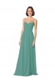 Soft Chiffon Long Spaghetti Straps Icelandic Silver A-Line Bridesmaid Dress Plymouth