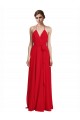 Chiffon Long Spaghetti Straps Red A-Line Bridesmaid Dress Plymouth