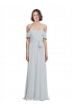 Soft Chiffon Long Off the Shoulder Frost A-Line Formal Dress / Bridesmaid Dress Plymouth
