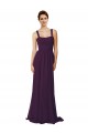 Soft Chiffon Sweep Train Spaghetti Straps A-Line Bridesmaid Dress Plymouth
