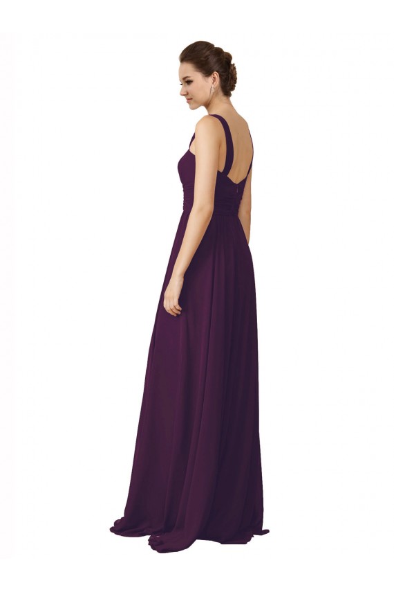 Soft Chiffon Sweep Train Spaghetti Straps A-Line Bridesmaid Dress Plymouth