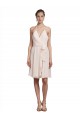 Soft Chiffon Knee Length Halter Neck Cream Pink A-Line Bridesmaid Dress Plymouth