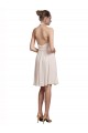 Soft Chiffon Knee Length Halter Neck Cream Pink A-Line Bridesmaid Dress Plymouth