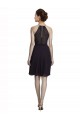 Soft Chiffon Knee Length Halter Neck Grape A-Line Bridesmaid Dress Plymouth