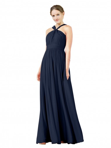Chiffon Long V-Neck Princess Bridesmaid Gowns Plymouth
