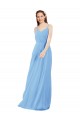 Soft Chiffon Low Back Long V-Neck Sheath Bridesmaid Dress Plymouth