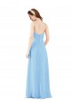 Soft Chiffon Low Back Long V-Neck Sheath Bridesmaid Dress Plymouth