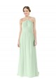 Soft Chiffon Long Halter Neck Sage A-Line Bridesmaid Dress Plymouth