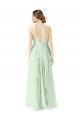 Soft Chiffon Long Halter Neck Sage A-Line Bridesmaid Dress Plymouth
