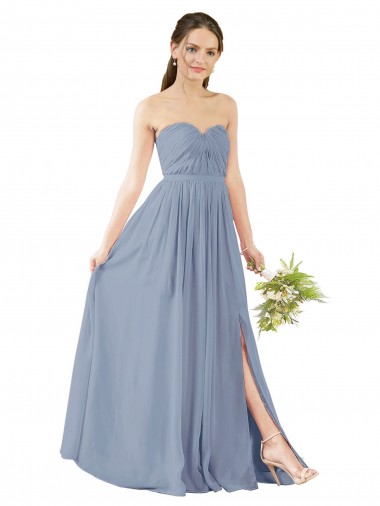 Soft Chiffon Open Back Long Sweetheart A-Line Evening Gowns / Bridesmaid Dress Plymouth
