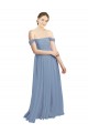 Soft Chiffon Open Back Long Off the Shoulder A-Line Formal Dress / Bridesmaid Dress Plymouth
