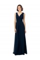 Chiffon V-Back Long V-Neck A-Line Bridal Party Dress Plymouth