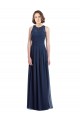 Chiffon Keyhole Back Long Floor Length Halter Neck A-Line Bridesmaid Dress Plymouth