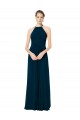 Soft Chiffon Long Spaghetti Straps Midnight Green A-Line Bridesmaid Dress Plymouth