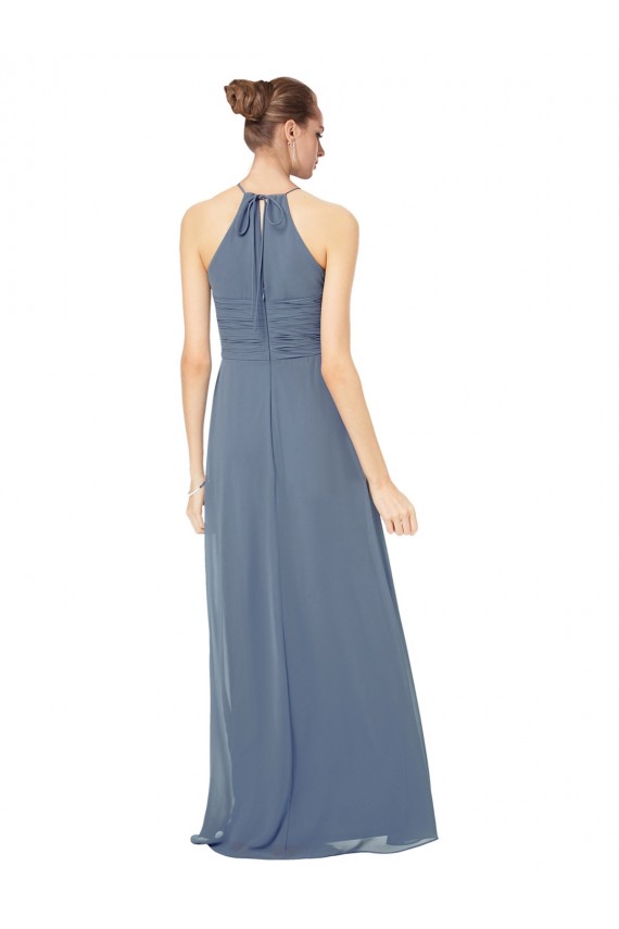 Soft Chiffon Long Spaghetti Straps Midnight Green A-Line Bridesmaid Dress Plymouth