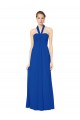 Chiffon Open Back Long Floor Length Halter Neck A-Line Bridesmaid Dress Plymouth