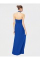 Chiffon Open Back Long Floor Length Halter Neck A-Line Bridesmaid Dress Plymouth