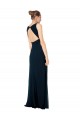 Soft Chiffon Long V-Neck Midnight Green A-Line Bridesmaid Dress Plymouth