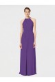 Soft Chiffon Criss Cross Back Long Spaghetti Straps Plum Purple A-Line Bridesmaid Dress Plymouth