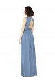 Soft Chiffon Open Back Long Bateau Neck A-Line Bridesmaid Dress Plymouth