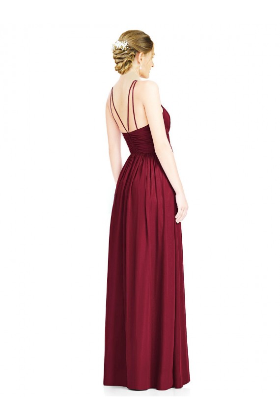 Chiffon Open Back Long Halter Neck A-Line Formal Dress / Bridesmaid Dress Plymouth