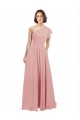 Chiffon Long One Shoulder Bliss Pink A-Line Bridesmaid Dress / Evening Dress Plymouth