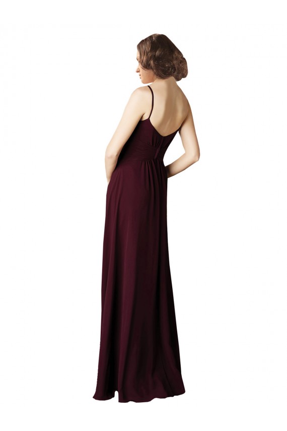 Soft Chiffon Long V-Neck A-Line Bridesmaid Gown Plymouth