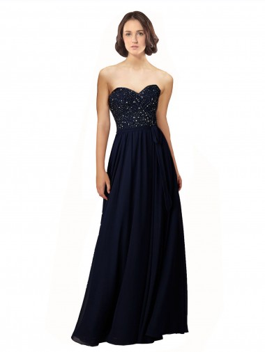 Soft Chiffon Long Sweetheart Sheath Bridesmaid Dress / Formal Dress Plymouth