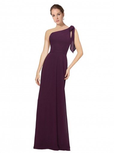Soft Chiffon Long One Shoulder A-Line Bridesmaid Dresses Plymouth