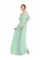 Soft Chiffon Long Off the Shoulder Mint Green A-Line Bridesmaid Dress Plymouth