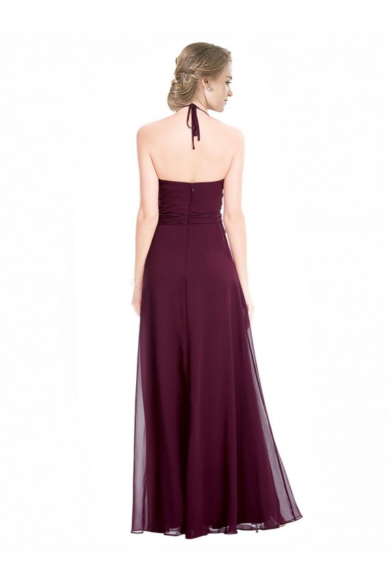 Soft Chiffon Low Back Long Spaghetti Straps A-Line Evening Dress / Bridesmaid Dress Plymouth