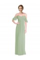 Soft Chiffon Low Back Long Off the Shoulder A-Line Formal Dress / Bridesmaid Dress Plymouth