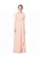 Chiffon V-Back Long V-Neck A-Line Wedding Party Dress Plymouth