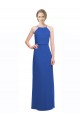 Soft Chiffon Low Back Long Spaghetti Straps Blue A-Line Bridesmaid Dress Plymouth