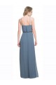 Soft Chiffon Low Back Long Spaghetti Straps Blue A-Line Bridesmaid Dress Plymouth