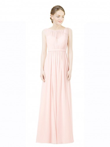 Soft Chiffon V-Back Long Sweetheart A-Line Bridesmaid Dress Plymouth