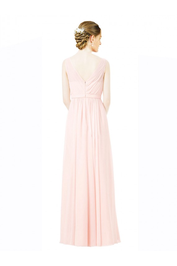 Soft Chiffon V-Back Long Sweetheart A-Line Bridesmaid Dress Plymouth