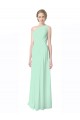 Soft Chiffon Long One Shoulder Mint Green A-Line Bridesmaid Dress Plymouth