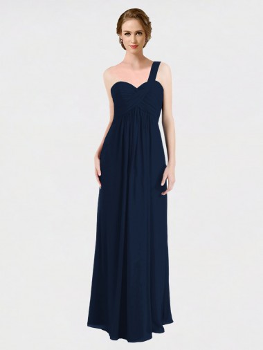 Soft Chiffon Low Back Long One Shoulder A-Line Bridesmaid Dress / Formal Dress Plymouth