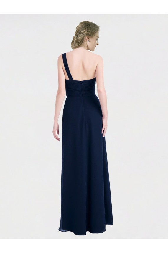 Soft Chiffon Low Back Long One Shoulder A-Line Bridesmaid Dress / Formal Dress Plymouth