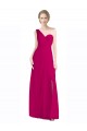 Soft Chiffon Long One Shoulder Red A-Line Bridesmaid Dress Plymouth