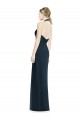 Soft Chiffon Open Back Long Halter Neck Dark Navy A-Line Formal Dress / Bridesmaid Dress Plymouth