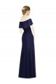 Soft Chiffon Long Off the Shoulder Dark Navy Trumpet Bridesmaid Dress Plymouth