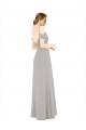 Soft Chiffon & Lace Open Back Long Off the Shoulder A-Line Bridesmaid Dress Plymouth