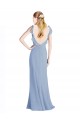 Chiffon Open Back Long Floor Length V-Neck A-Line Bridesmaid Dress Plymouth