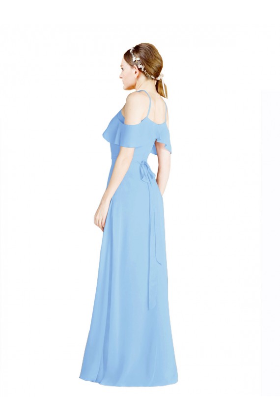 Soft Chiffon Low Back Long Halter Neck A-Line Formal Dress / Bridesmaid Dress Plymouth