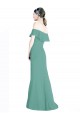 Soft Chiffon Long Off the Shoulder Icelandic Silver A-Line Bridal Party Dress Plymouth