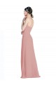 Soft Chiffon Low Back Long Sweetheart Dusty Pink A-Line Bridesmaid Dress / Formal Dress Plymouth